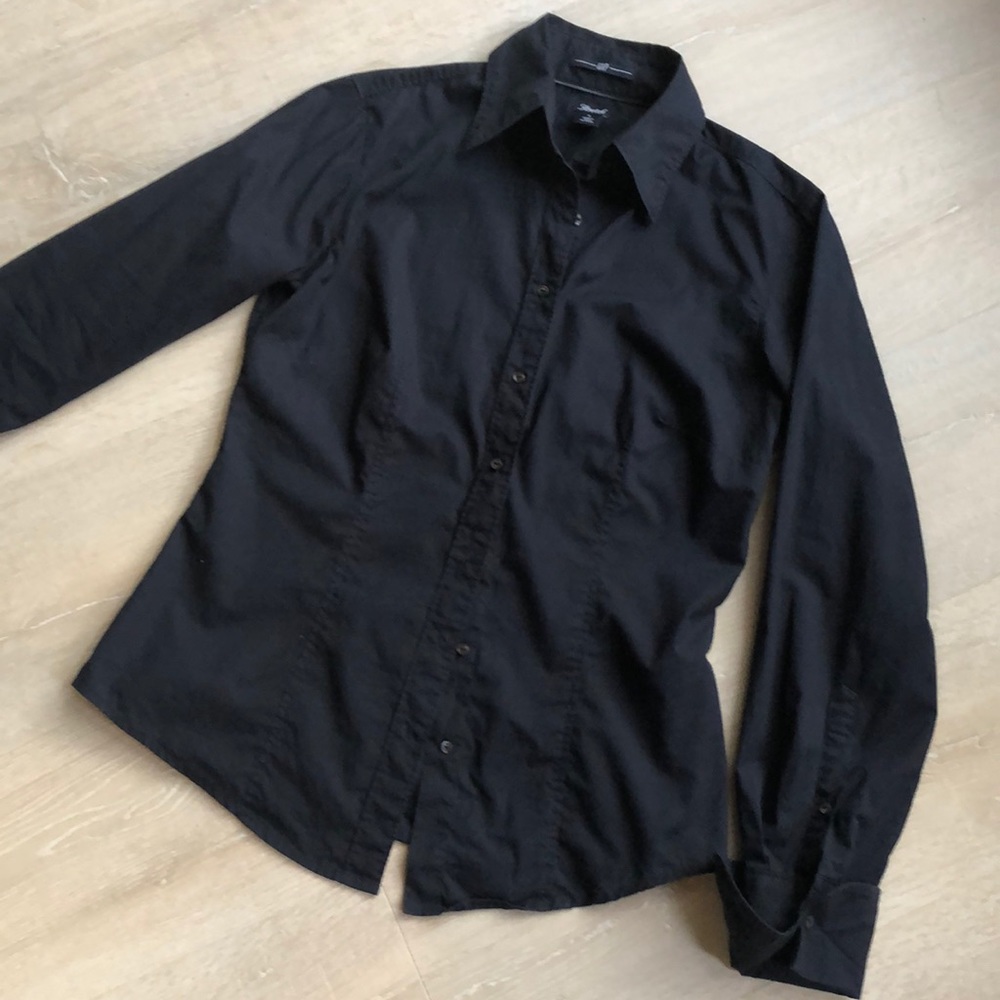 Gap Classic Dark Navy Button Down Cotton Shirt - image 1